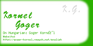 kornel goger business card